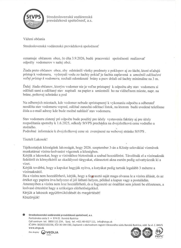 odpočet vodomerov